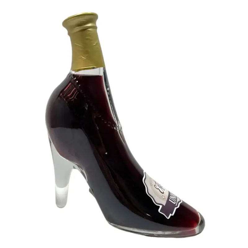 Esti unica, sticla vin in forma de pantof cu mesaj model st24 03